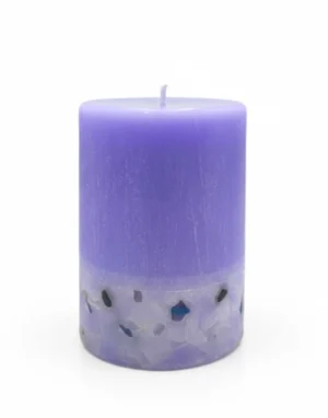 Candela con Pietre di Fluorite