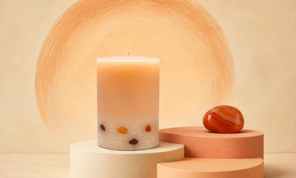 Candela con Pietre di Corniola