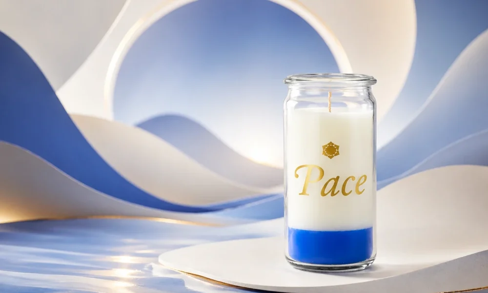 Candele con simboli: Pace