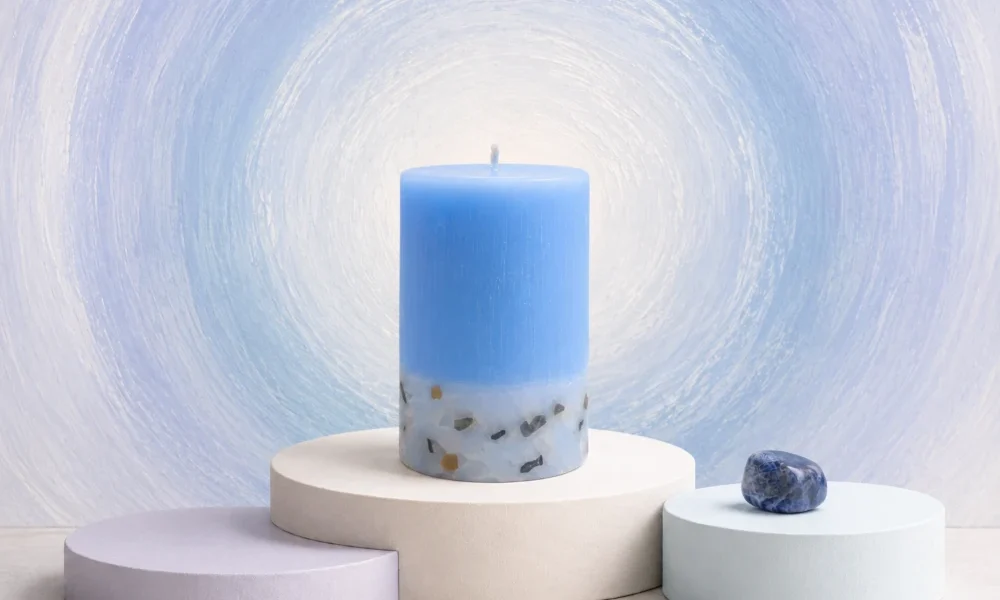 Candela con Pietre di Sodalite